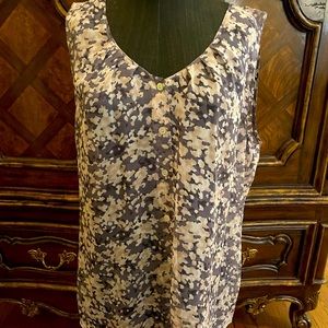 Quintessential Sheer Tank Top in Gray, Beige & Cream. Excellent Condition Size L